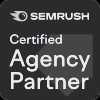 Semrush Agency Partner logo in black and white