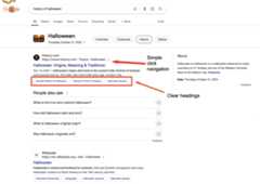 A sample SERP result showing how to break up your content into clear, understandable sections