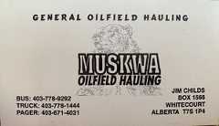 Picture of Muskwa Oilfield Hauling business card 
