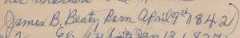 Ben Beaty's birth record (in Bible of daughter)