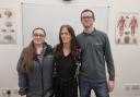 Karen Kerr, centre, has been treated by her son Iain Legge and his partner Dionne Harvey (Ryan McDougall/PA)