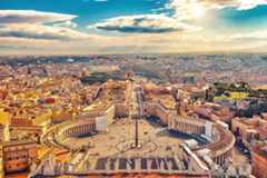 An aerial view of Vatican City, the world's smallest country.