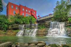 The waterfall in Chagrin Falls. Ohio.