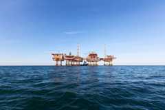 An oil platform off the coast of Australia. 