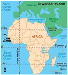 Map showing location of Cape Verde in the world.