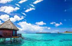 Like much of the nation, this beach in the Maldives lies at sea level.