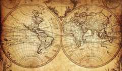 A vintage map of the world. 