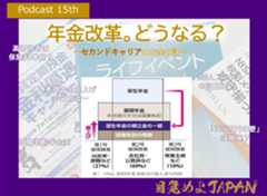 目覚めよJAPAN　Podcast15thは年金改革の行方。セカンドキャリアに欠かせないお金の話を掘り下げます。