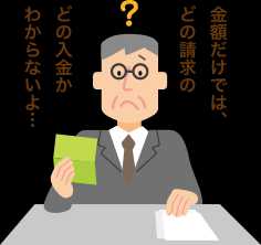 金額だけでは、どの請求のどの入金かわからないよ…