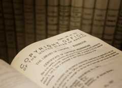 Old copyright registration certificate; books