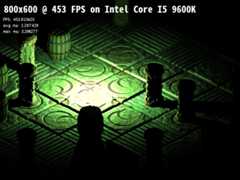 Sandbox example Screenshot of the sandbox example with a dark maze, running on a hexacore Intel Core I5 9600K.