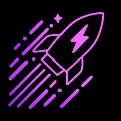 Purple Rocket with FastAPI Logo as its window.