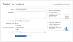 Bitbucket create new repository