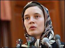 Detained French lecturer Clotilde Reiss defends herself during a hearing at a revolutionary court in Tehran on 8 August