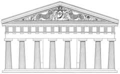 Fig. 3. Restitution de la façade du grand temple d’Artémis à Corcyre