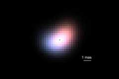 Reconstructed image of the compact, fast-rotating asymmetric disc around star beta Canis Minoris