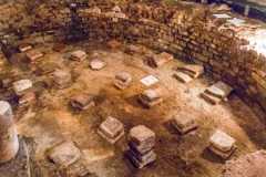 A hypocaust in the Roman Bath Museum