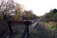 Harts Hill station site buffer stop on the up line