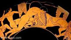 Heracles and the Nemean Lion | Athenian red-figure kylix C6th B.C. | Tampa Museum of Art