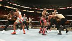 SmackDown Tag Team Champions The Usos def. The New Day, Chad Gable & Shelton Benjamin and Rusev & Aiden English (Fatal 4-Way Match) WWE Photo