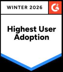 Awarded Highest User Adoption - Winter 2026 by G2 market reports