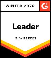Awarded Grid Leader in mid-market - Winter 2026 by G2 market reports