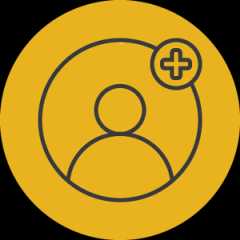 Icon of a person with a plus sign representing how to join AGB.