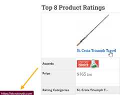 Product review with affiliate link