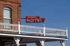 Shaniko Hotel sign in Shaniko, Oregon