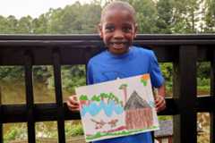 A boy with his painting