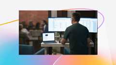 Investment advisor and customer meeting in the background