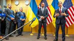 US-Außenminister Rubio und der ukrainische Unterhändler Yermak auf der Pressekonferenz nach Gesprächen zu einem sogenannten Friedensplan der USA in Genf US-Außenminister Rubio und der ukrainische Unterhändler Yermak auf der Pressekonferenz nach Gesprächen zu einem sogenannten Friedensplan der USA in Genf
