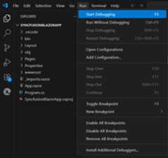 Running the generated Syncfusion Blazor project in Visual Studio Code