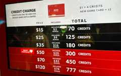 カードの金額とクレジット数は段階的に設定されている