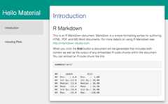 The Material Design theme in the rmdformats package.