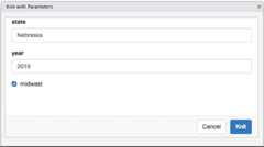 Knit an R Markdown document with parameters that you can input from a GUI.