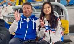 台灣擊劍選手林雨潔與教練李俊徵