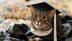 自主的に大学通いを続けた猫、「名誉博士」の学位を授与される | カラパイア