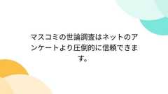マスコミの世論調査はネットのアンケートより圧倒的に信頼できます。