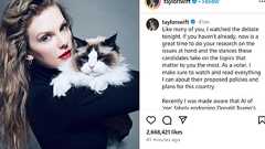 テイラー・スウィフト、「ハリス氏に投票する」とInstagramで表明