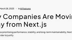【海外記事紹介】Next.jsから離れる企業が増えている理由