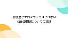 高校生がエロゲやってはいけない(法的)根拠についての議論