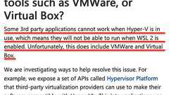 Windows 10 WSL 2の詳細が明らかに、VMware/VirtualBoxとの併用不可