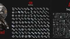 Hard Surface Kitbash Pack 1 - えぇ!このディテールと物量で無料!!414 ものオブジェクトを含んだハードサーフェスキットバッシュパック!