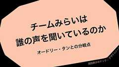 チームみらいは誰の声を聞いているのか——オードリー・タンとの分岐点
