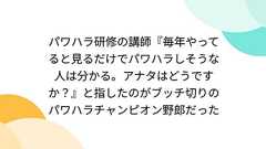 パワハラ研修の講師『毎年やってると見るだけでパワハラしそうな人は分かる。アナタはどうですか?』と指したのがブッチ切りのパワハラチャンピオン野郎だった