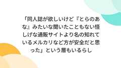「同人誌が欲しいけど『とらのあな』みたいな聞いたこともない怪しげな通販サイトより名の知れているメルカリなど方が安全だと思った」という層もいるらし