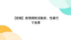 【悲報】表現規制活動家、性暴行で有罪