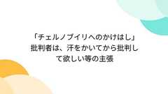 「チェルノブイリへのかけはし」批判者は、汗をかいてから批判して欲しい等の主張
