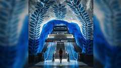 「こんな所が本当に?」ストックホルムの地下鉄がめっちゃアートでなんかすごい「映画の世界みたい」